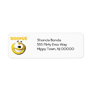 Crazy Looking Doofus Face Label