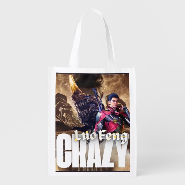Crazy - Luo Feng Grocery Bag (Front)