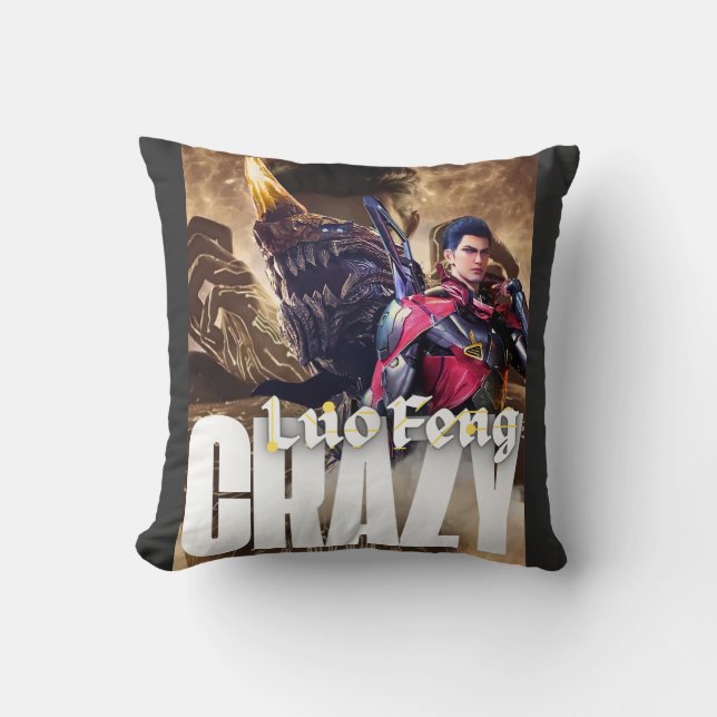 Crazy - Luo Feng Throw Pillow (Front)
