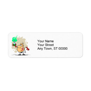 crazy mad scientist cartoon label