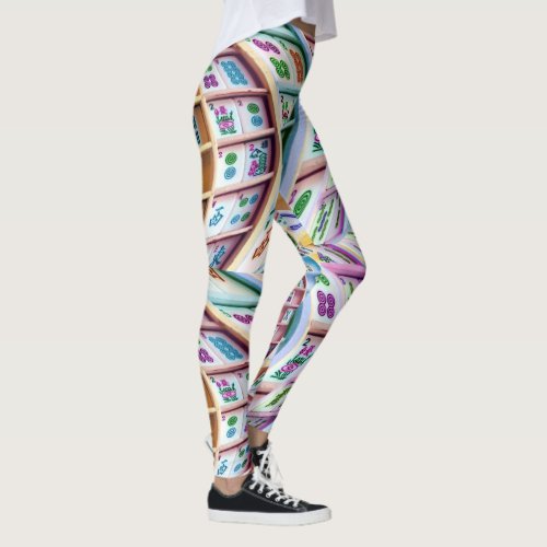 Crazy Mah Jongg Tiles Leggings