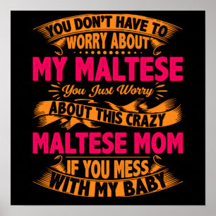 Crazy Maltese Mom Poster