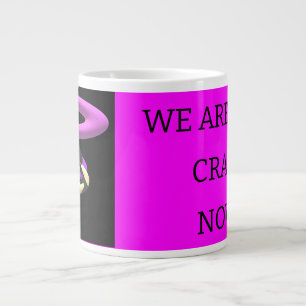 Crazy message words with purple black modern art giant coffee mug