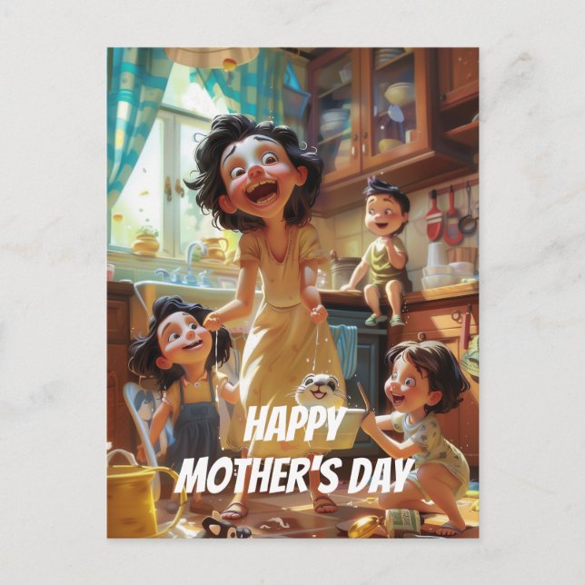 Crazy Mom  Postcard (Front)