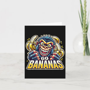 Crazy Monkey Go Bananas Sticker  Card