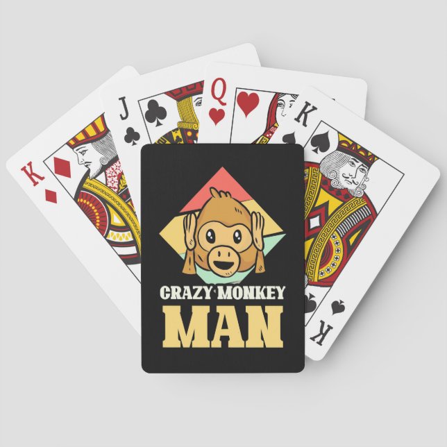 Crazy Monkey Man Poker Cards (Back)