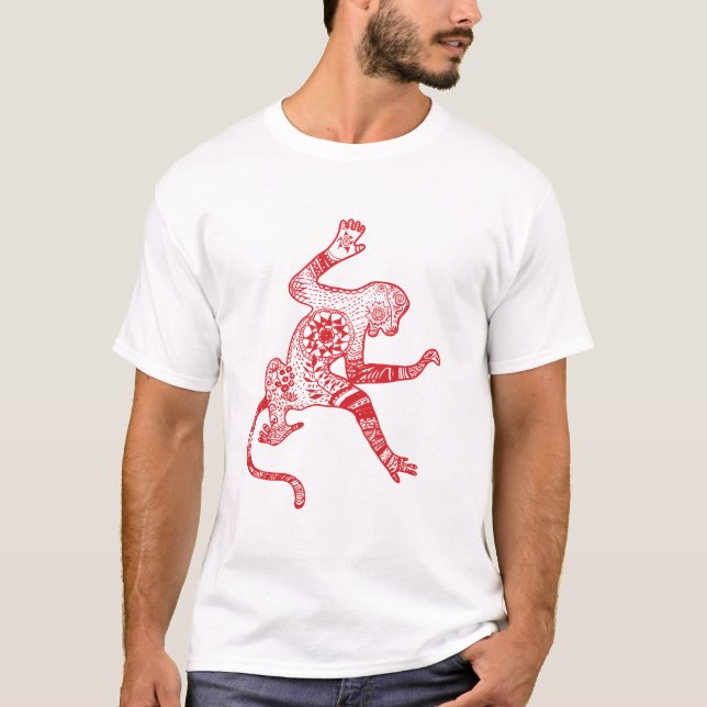 Crazy monkey Men's Basic T-Shirt, White T-Shirt (Front)
