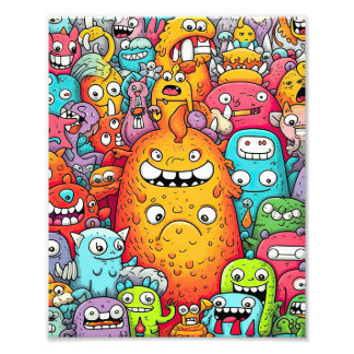 Crazy Monster Doodles Photo Print
