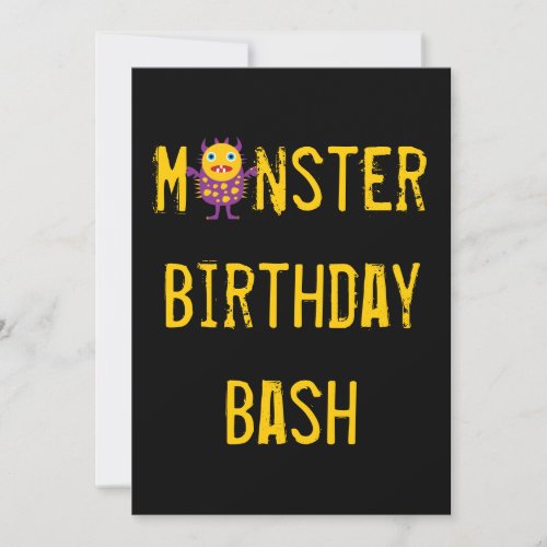 Crazy Monsters Birthday Party Invitations