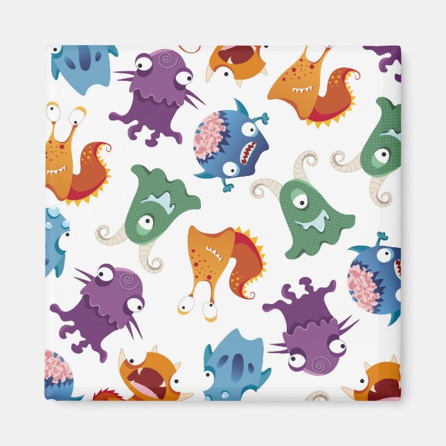 Crazy Monsters Fun Colorful Patterns for Kids Magnet (Front)
