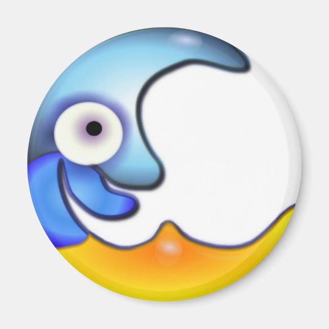 Crazy Moon Cartoon Magnet (Front)
