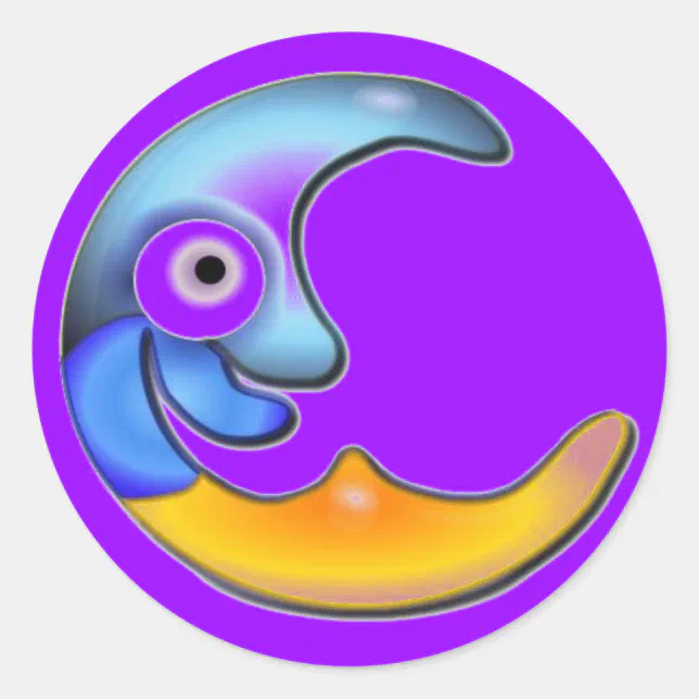 Crazy Moon Stickers | Zazzle