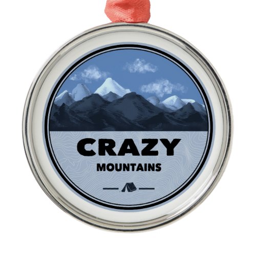 Crazy Mountains Montana Camping Metal Ornament