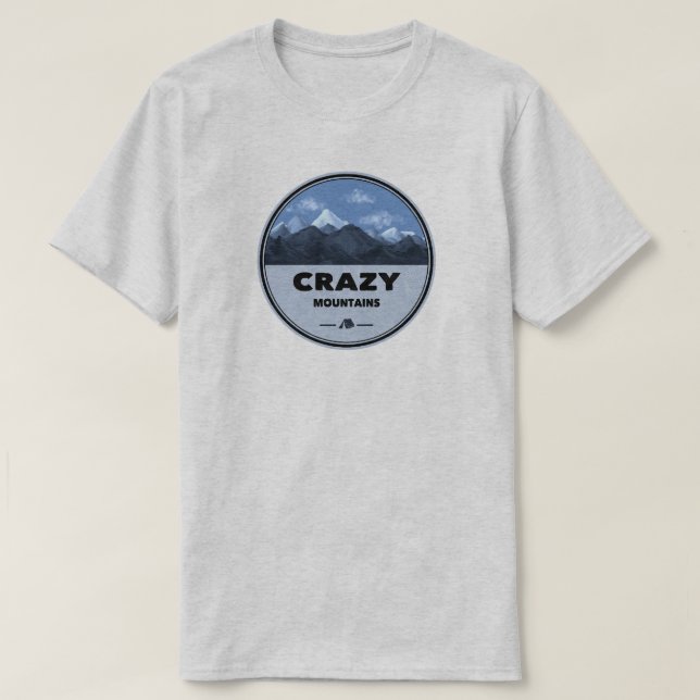Crazy Mountains Montana Camping T-Shirt (Design Front)