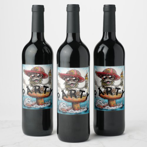 Crazy Mushroom Guy Wine Label