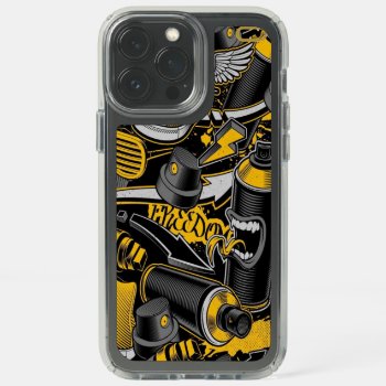 Crazy Music Black Yellow Graffiti Spay All Star Speck Iphone 13 Pro Max Case by nonstopshop at Zazzle