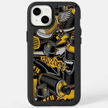 Crazy Music Black Yellow Graffiti Spay All Star Speck Iphone 14 Plus Case by nonstopshop at Zazzle