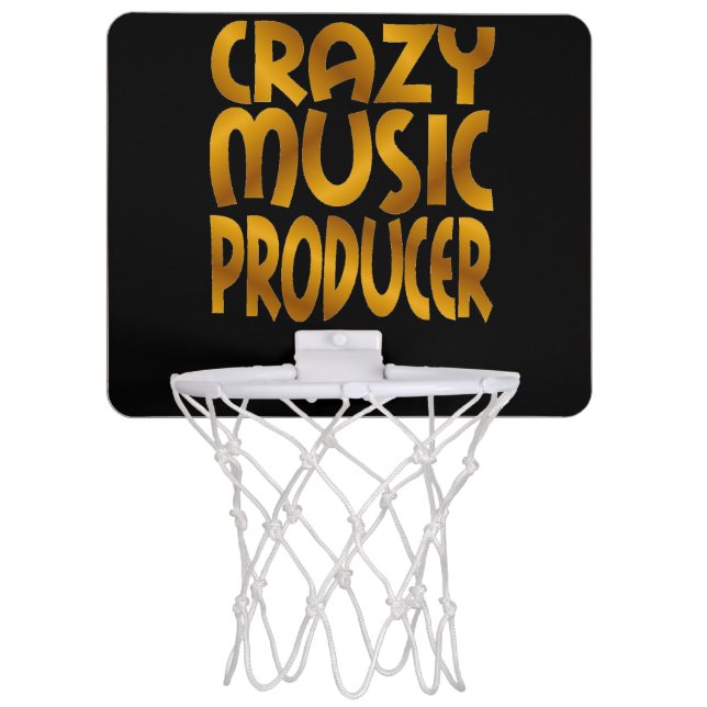 Crazy Music Producer in Gold Mini Basketball Hoop (Front)
