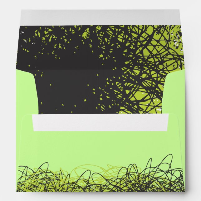 CRAZY MUSICAL NOTE Bar Mitzvah Invitation Envelope (Back (Bottom))