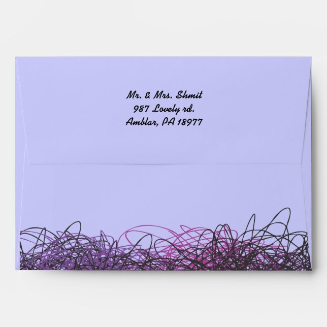 CRAZY MUSICAL NOTE Bar Mitzvah Invitation Envelope (Back (Top Flap))