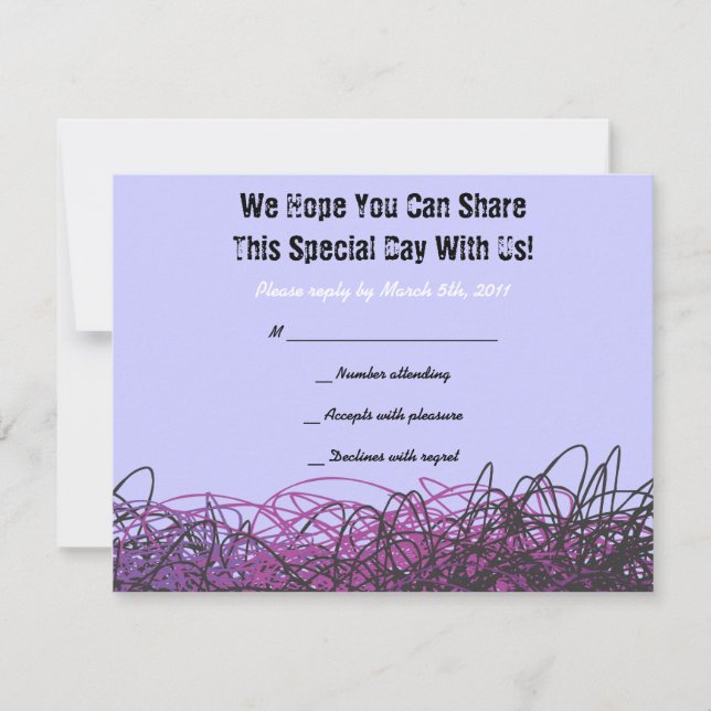 CRAZY MUSICAL NOTES Bar Mitzvah Invite Reply (Front)