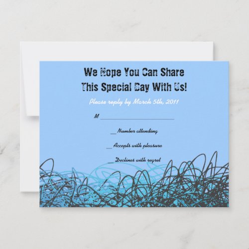 CRAZY MUSICAL NOTES Bar Mitzvah Invite Reply