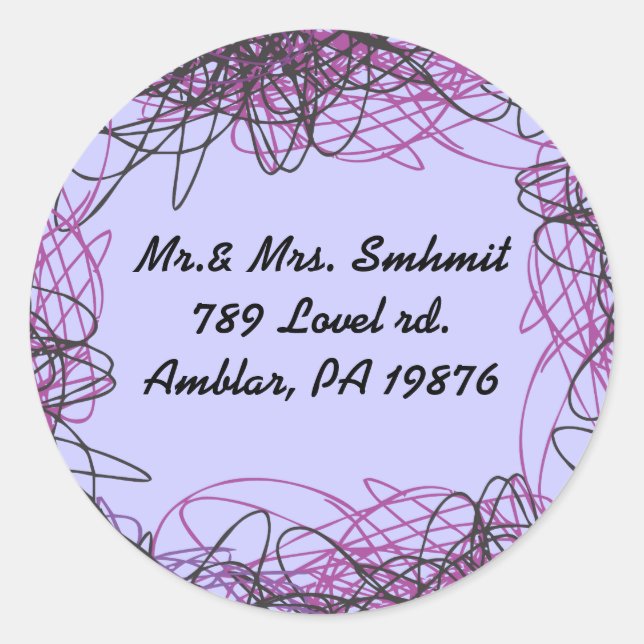 CRAZY MUSICAL NOTES Bar Mitzvah Sticker Seal (Front)