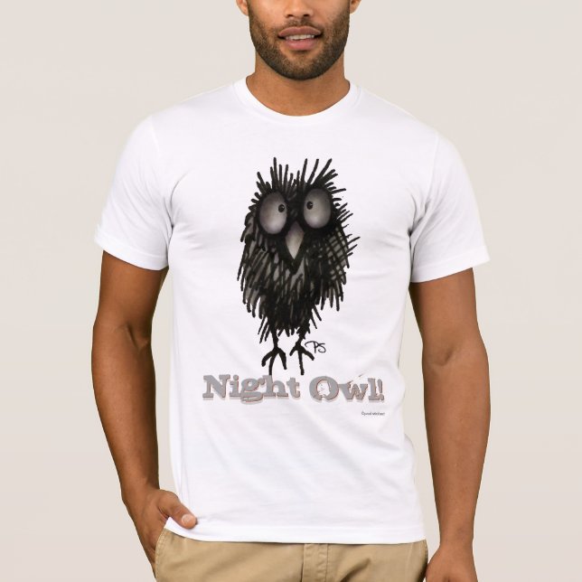 Crazy Night Owl - Funny Owl Saying T-Shirt (Front)