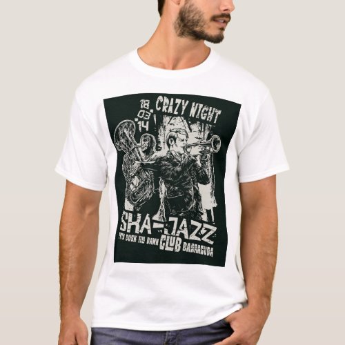 Crazy Night Ska_Jazz Event Design T_Shirt