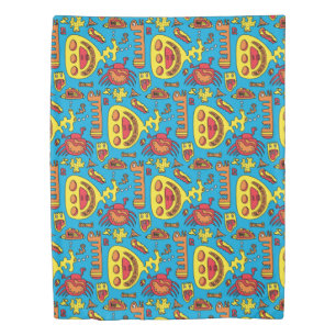 Crazy Ocean Creatures and Yellow Submarine Jigsaw Duvet Cover