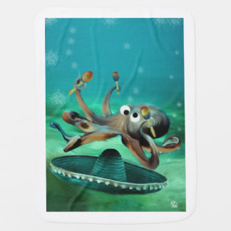 Crazy Octopus with Maracas Swaddle Blanket