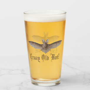 Crazy Old Bat Funny Batty Humor for Cranky Women Glass