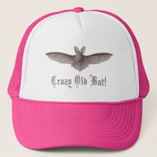 Crazy Old Bat Funny Batty Humor for Cranky Women Trucker Hat (Front)