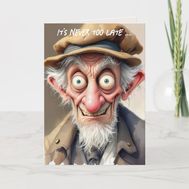 Crazy Old Man For Getting Older Birthday Card (Front)