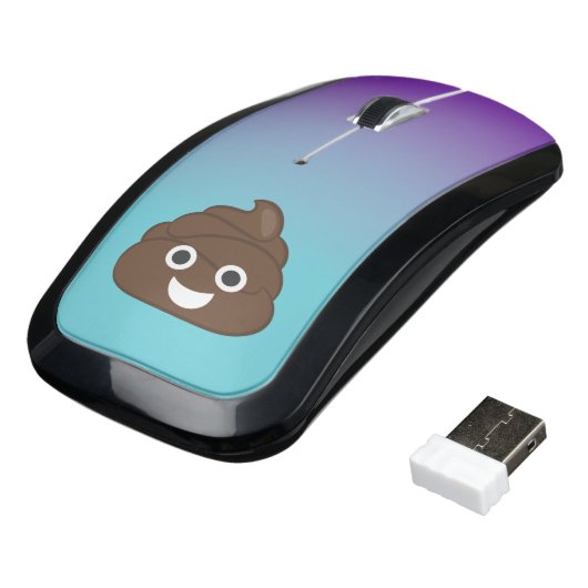 Crazy Ombre Poop Emoji Computer Mouse (Angled)