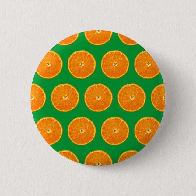 Crazy on Clementines - green Button (Front)