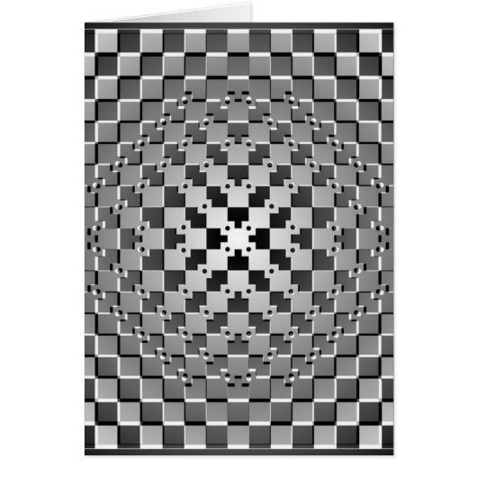 Crazy Optical Illusion - Morphing Metal Square Cards (Front)