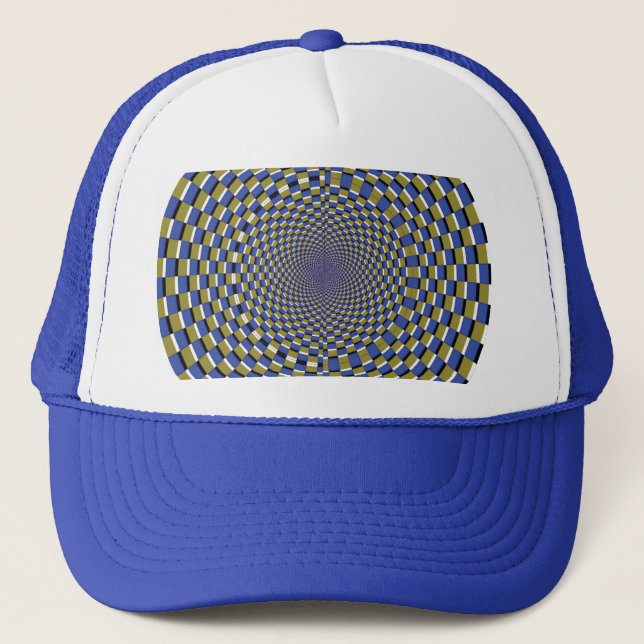 Crazy Optical Illusion - Temple Illusion Trucker Hat (Front)