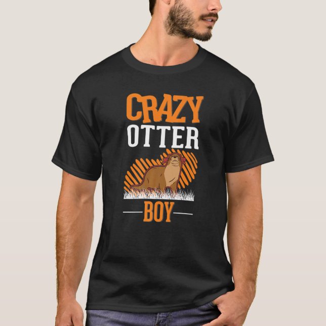 Crazy Otter Boy Sea Otter   T-Shirt (Front)