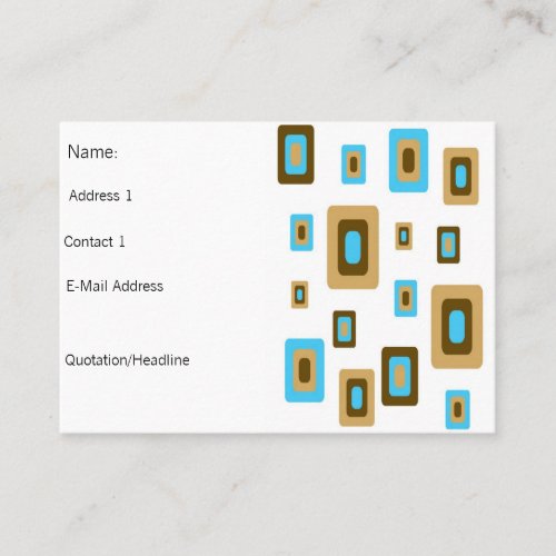 Crazy over squares retro chunky business card...