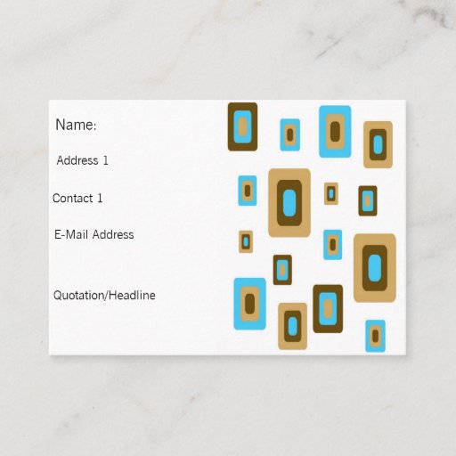 Customizable Crazy over squares retro chunky business card...