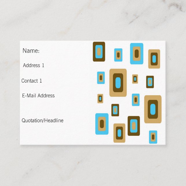Crazy over squares retro chunky business card... business card (Front)