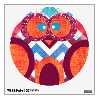 Crazy Owl Colorful Chevron Wall Decal