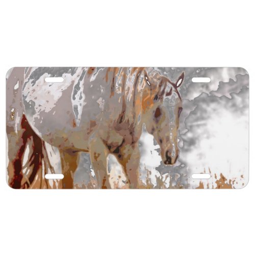 Crazy Paint _ Horse License Plate