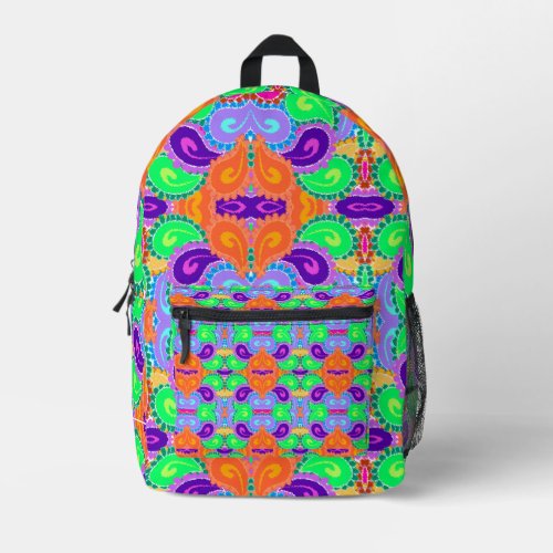 Crazy Paisley Fun Wild Design Printed Backpack