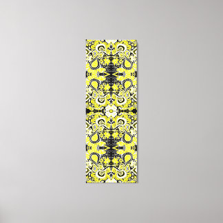 Crazy Paisley Kaleidoscope Yellow & Black Canvas Print
