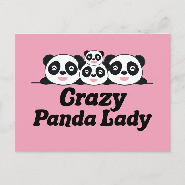 Crazy Panda Lady Postcard (Front)