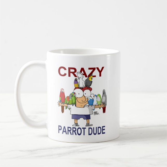 Crazy Parrot Dude Coffee Mug (Left)