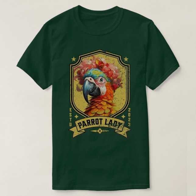 Crazy Parrot Lady Design Bird Lovers Delight 7 T-Shirt (Design Front)