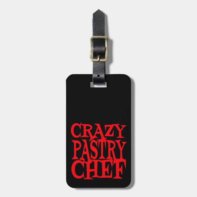 Crazy Pastry Chef Luggage Tag (Front Vertical)